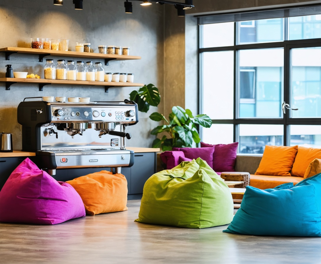 Comfortable office lounge area at Tech Skills Lab Austin